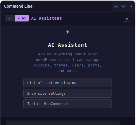CDW AI Assistant widget in the WordPress admin dashboard